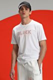 Lufian Erkek Tow Modern Grafik T-Shirt 627111020137 Beyaz