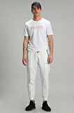 Lufian Erkek Tow Modern Grafik T-Shirt 627111020137 Beyaz