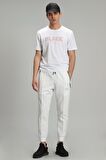Lufian Erkek Tow Modern Grafik T-Shirt 627111020137 Beyaz