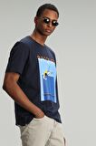 Fenza Modern Grafik T- Shirt Lacivert
