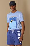 Fenza Modern Grafik T- Shirt Mavi