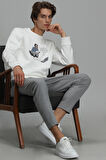 Lufian Erkek Donovan Sweatshirt 627112030078 Kırık Beyaz
