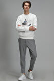 Lufian Erkek Donovan Sweatshirt 627112030078 Kırık Beyaz