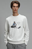 Lufian Erkek Donovan Sweatshirt 627112030078 Kırık Beyaz