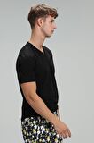 Lufian Erkek Tuna Modern Grafik T-Shirt 627111020145 Siyah