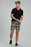 Lufian Erkek Tuna Modern Grafik T-Shirt 627111020145 Siyah