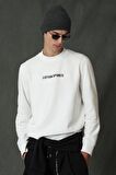 Star Erkek Sweatshirt Kırık Beyaz