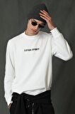 Star Erkek Sweatshirt Kırık Beyaz