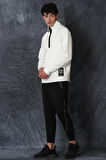 Lufian Erkek Mark Sweatshirt 627112030088 Ekru