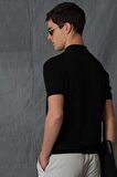 Polo Yaka Siyah Erkek Triko Kumaş T-shirt 111090062