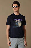 Ash Modern Grafik T- Shirt Lacivert