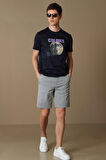 Ash Modern Grafik T- Shirt Lacivert