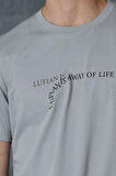 Stewart Modern Grafik T- Shirt Gri