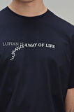 Stewart Modern Grafik T- Shirt Lacivert