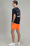 Stewart Modern Grafik T- Shirt Lacivert