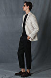 Kevın Spor Erkek Blazer Ceket Slim Fit Bej
