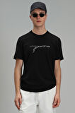 Stewart Modern Grafik T- Shirt Siyah