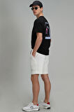 Stewart Modern Grafik T- Shirt Siyah
