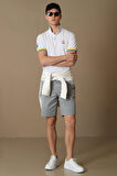 Zegler Spor Erkek Chino Şort Slim Fit Gri