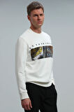 Lufian Erkek Dean Sweatshirt 112030099 Kırık Beyaz