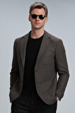 Gabrıel Spor Erkek Blazer Ceket Slim Fit Kahverengi