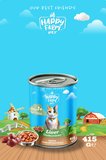 Happy Farm Yaş Kedi Maması Ciğerli 415 Gr