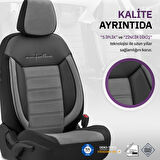 Otom Comfortline Design Airbag Dikişli Premium Oto Koltuk Kılıfı Tam Set Gri-Siyah