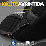 Otom Individual Design Airbag Dikişli Ortopedik Oto Koltuk Kılıfı Tam Set Siyah-Gri