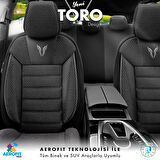 Otom Toro Design Airbag Dikişli Ekstra Destekli Özel Dokulu Oto Koltuk Kılıfı Tam Set - Gri