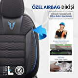 Otom Toro Design Airbag Dikişli Ekstra Destekli Özel Dokulu Oto Koltuk Kılıfı Tam Set - Mavi