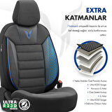 Otom Toro Design Airbag Dikişli Ekstra Destekli Özel Dokulu Oto Koltuk Kılıfı Tam Set - Mavi