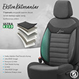 Otom Line Design Airbag Dikişli Ortopedik Oto Koltuk Kılıfı Tam Set Siyah-Gri