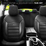 Otom Sport Plus Ekstra Destekli Özel Dokulu Oto Koltuk Kılıfı Tam Set Siyah