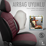 Otom Sport Plus Ekstra Destekli Özel Dokulu Oto Koltuk Kılıfı Tam Set Bordo