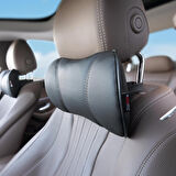 Otom Premium Deri Boyun Destek Yastığı - Siyah-Füme