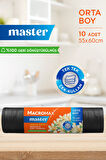 Master Büzgülü Çöp Torbası Orta Boy (55x60cm) Vanilya Kokulu 10 Adet Süper Ekonomik Paket