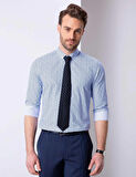 Mavi Slim Fit Armürlü Gömlek