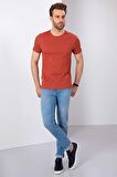 Kiremit Slim Fit Bisiklet Yaka T-Shirt