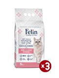 Felin Bebek Pudrası Kokulu Topaklanan Kedi Kumu 5Lx3