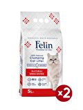 Felin Naturel Kokusuz Topaklanan Kedi Kumu 5Lx2