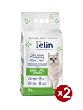 Felin Yeşil Elma Kokulu Topaklanan Kedi Kumu 5Lx2
