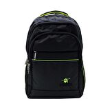 Sentor 4 Bölmeli Laptop Bölmeli Okul Sırt Çantası Yeşil Çizgili