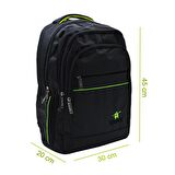 Sentor 4 Bölmeli Laptop Bölmeli Okul Sırt Çantası Yeşil Çizgili