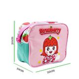 Sentor 3 Bölmeli İlkokul Okul Sırt Çantası Ve Beslenme Çantası Strawberry Turkuaz-Pembe
