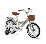 TommyBike Latte Hasır Sepetli, Deri Elcikli 16 Jant Çocuk Bisikleti, 4-6 Yaş Çocuk Bisikleti