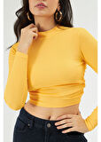 Sırt Dekolte Crop Bluz 