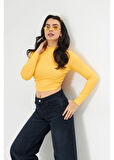 Sırt Dekolte Crop Bluz 
