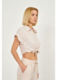 Önden Bağlamalı Kısa Aerobin Gömlek 