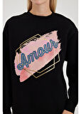 Amour Jean Detaylı Sweatshirt