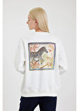 Zebra Baskılı Sweatshirt